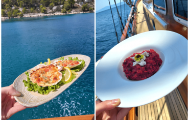 sea food on yacht in croatia